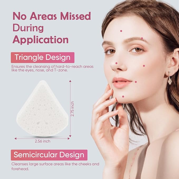 AIDEA 96Count Compressed Facial Sponges White, Reusable Makeup Remover Pads, Travel Essentials, Face Cleansing Pads, Natural Cellulose Cosmetic Spa Sponges for Facial Cleansing, Exfoliating Pads