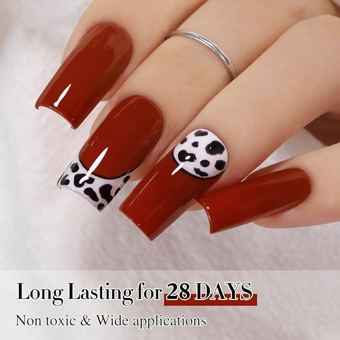 Double Rhythm Translucent Gel Polish Sheer Neutral Natural Light Milky Same Color Same Bottle 15ML Jelly UV Polish Nail Art DIY at Home (Brick Red-A1488)