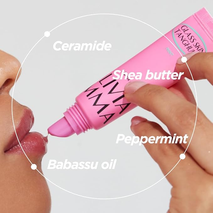 OLIVIAUMMA Mint Glass Skin Tanghulu Liptox - Korean Plumping Lip Balm with Peppermint, Shea Butter & Macadamia Seed Oil - Restore Dry Lips and Shine - Non-Sticky Lip Moisturizer - 10 ml