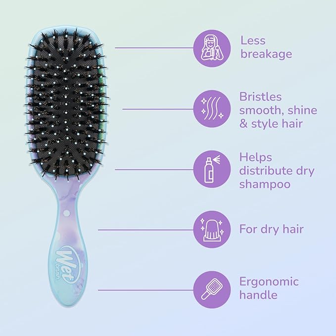 Wet Brush Shine Enhancer Color Wash Splatter, Paddle Hair Detangler Brush with Ultra-Soft Intelliflex Bristles, Infused With Natural Argan Oil, Shiny & Smooth, Wet or Dry, For All Hair Types