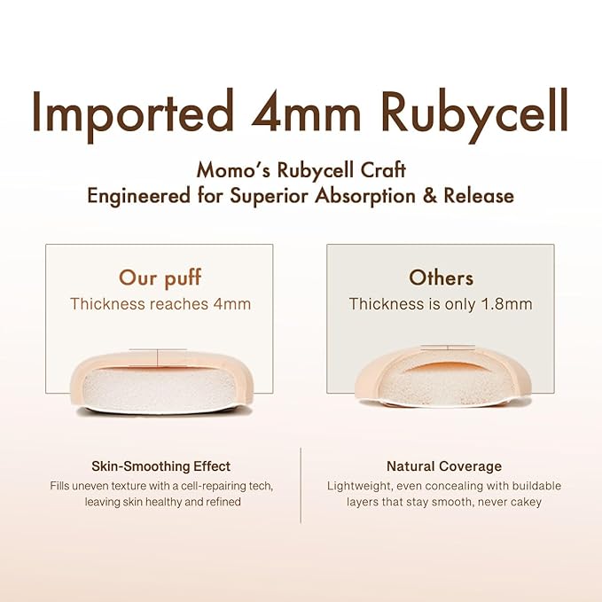 Satin White Egg Makeup Sponge,Firm Bounce Rubycell,Cushion Sponge with Wide PU Leather for Quick-Dry/Full Coverage Foundations, Cosmetic Puff,2pcs Beauty Puffs&Storage Case