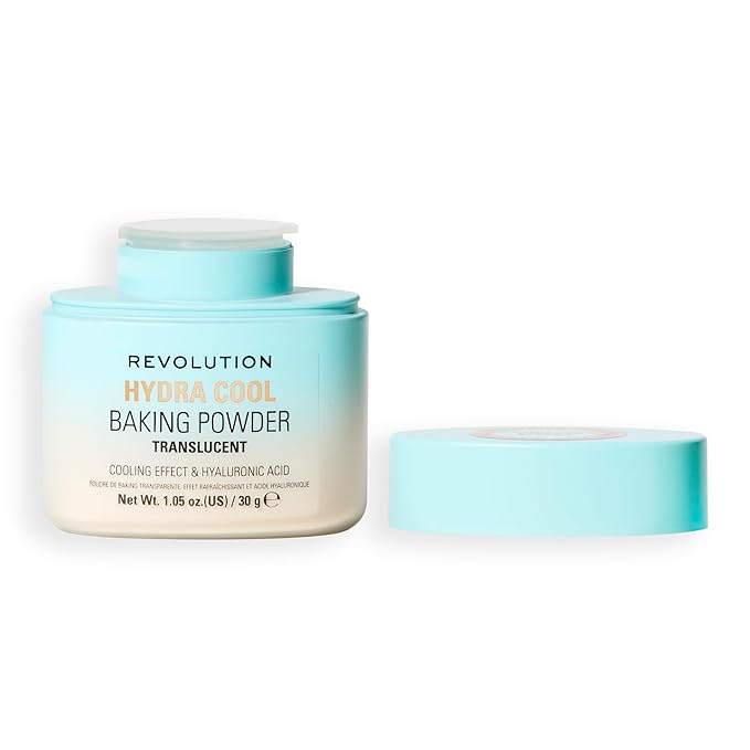 Revolution, Hydra Cool Cooling Loose Baking Powder, Makeup Setting Powder for Hydrating Skin, Enriched with Hyaluronic Acid, Vegan & Cruelty-Free, 1.05 oz