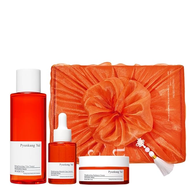 [PKY] Pyunkang Yul Radiance Skincare Gift Set for Flawless and Radiant Skin with Deep Hydration, Vitamin C and Pearl Extract, Korean skincare(3-item set)