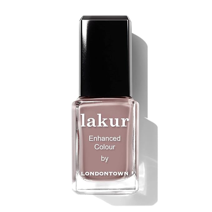 LONDONTOWN lakur Nail Polish - Chip-Resistant, Non-Toxic, Conditions & Hydrates Nails | Glossy Taupe Brown, Chai, .40 fl oz