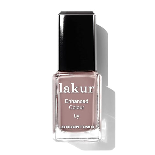 LONDONTOWN lakur Nail Polish - Chip-Resistant, Non-Toxic, Conditions & Hydrates Nails | Glossy Taupe Brown, Chai, .40 fl oz
