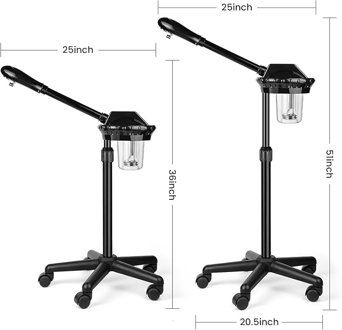 Professional Face Steamer, Adjustable Height and Angle, Facial Steamer Clean Skin Firming Pores and Moisturizing Suitable for a Beauty, Spa, at Home