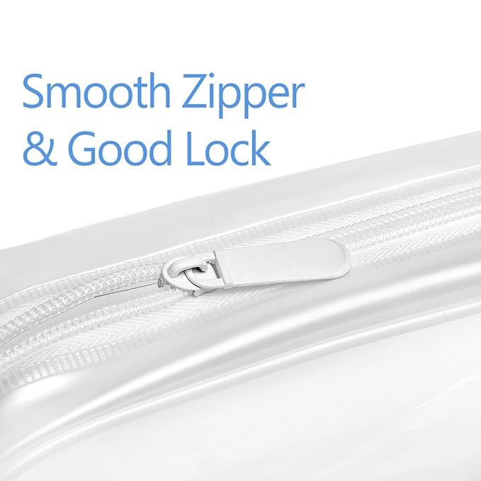 PACKISM Clear Makeup Bags - 2 Pack Quart Size Travel Bag TSA Approved Clear Travel Bags for Toiletries,Cosmetic Bags Carry onToiletry Bag TSA Approved Toiletry Bags, White