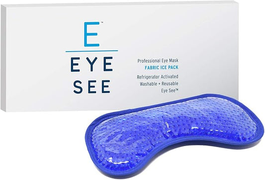 Plush Gel Eye Mask for Puffy Eyes, Blue - Cold Eye mask to Treat Dark Circles, Sinuses, Dry Eyes, and for Allergy Relief - Microwave Safe for Heat Therapy