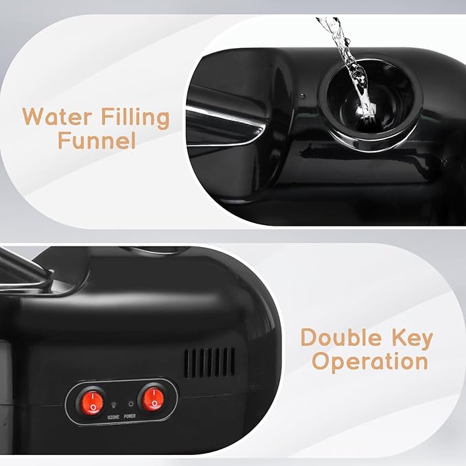 Winado 2 in 1 Facial Steamer with 5X Magnification Light, Deep Cleaning for Personal Skin Care, Beautician Steamer Professional Humidifier Facial Spa Mist Steam for Home & Beauty Salon, Black