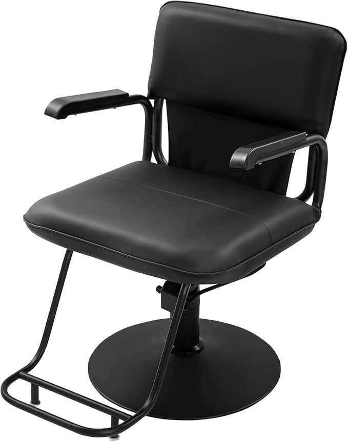 Barber Salon Chair for Hair Stylist,Hair Chair for Barbershop Home Height Adjustable & 360° Swivel Styling Salon Chairs Spa Beauty Salon Equipment, 550Lbs Capacity (Black)