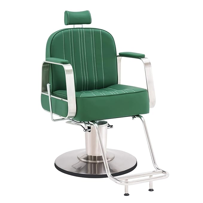 BarberPub Salon Chair for Hair Stylist, All Purpose Hydraulic Barber Styling Chair, Beauty Spa Equipment 8548 (Green)