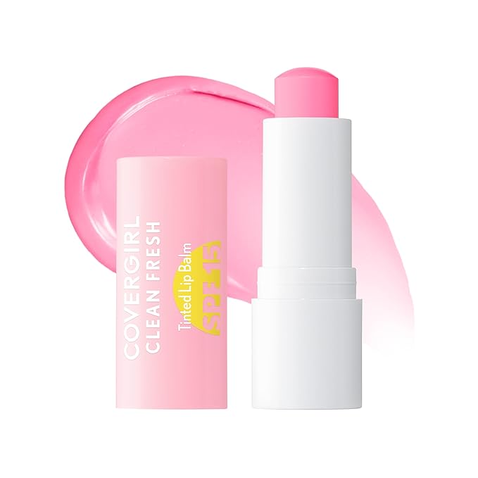 COVERGIRL Clean Fresh Tinted Lip Balm SPF 15-10 - You Make Me Blush, with Mineral Sunscreen, Moisturizing, Vegan Formula, 0.14oz