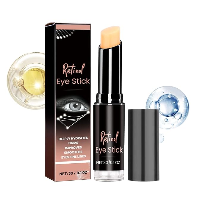Retinol Eye Stick, Retinol Eye Cream for Dark Circles and Puffiness, Under Eye Cream Anti Aging, Retinol Eye Balm Reduce Fine Lines and Dark Circles, Visible Results in 3-4 Weeks