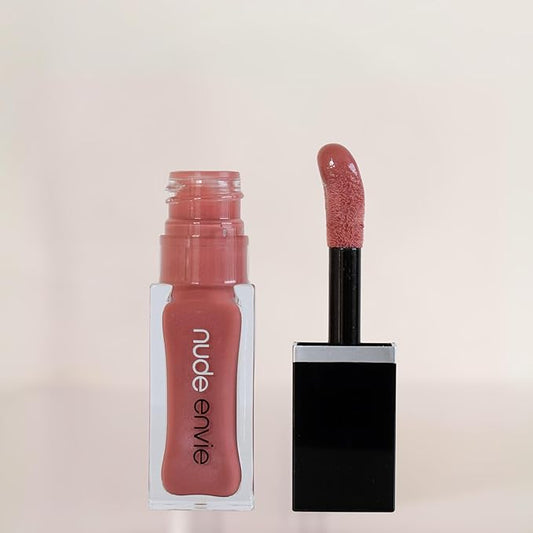 nude envie - Lip Gloss - High-Shine Finish - Moisturizing & Easy Application - Luxury Hydration - Non-Sticky Formula - With Vitamin E & Glycine Soja Oil - Vegan, Paraben-Free & Cruelty-Free - Special