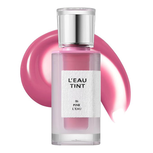BBIA L’EAU Tint – Glossy & Glow Lip Stain, Watery Lip Tint, Non-Sticky, High Shine Finish, Long-lasting, Moisturizing, Lightweight, Natural, Daily Use, Vegan, Korean Lip Makeup (06 PINK L'EAU)