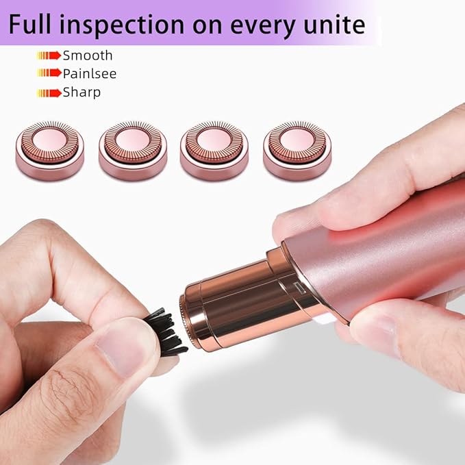 Facial Hair Remover Replacement Heads for Generation 1 Finishing Touch Flawless Facial Hair Removal Tool for Women,18K Gold-Plated Rose Gold 4 Count,First Generation by BECHY.