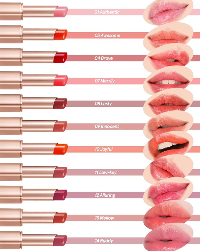 ATHÉ Authentic Lip Balm 08 LUSTY (Tinted), Lightweight Wear & Plumping Lips without Stickiness, Moisturizing & Nourishing Plant-Based Vegan Chapstick for Dry, Petrolatum Free, Cruelty-Free