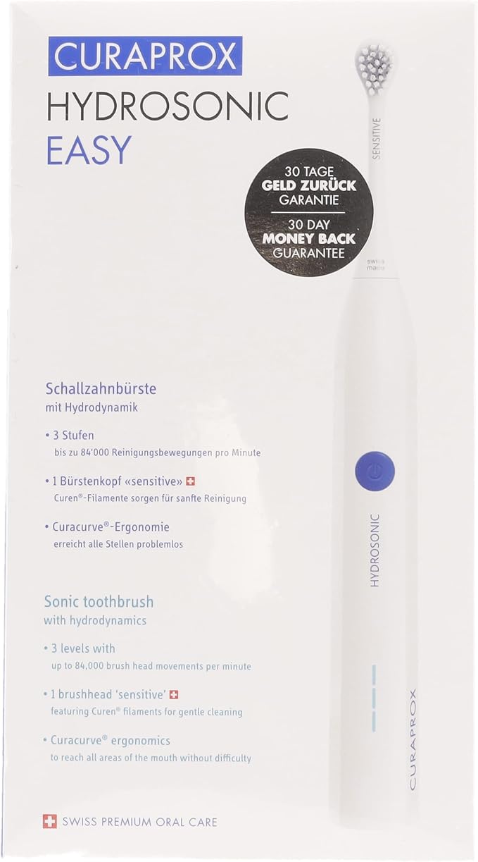 Curaprox Hydrosonic Easy Electric Toothbrush with Charger and Travel Case