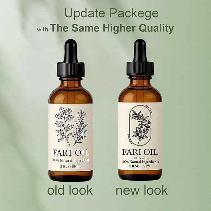 Fari Oil Hair Growth Oil Organic, Holistic Hair Oil with Natural Tea Tree, Grapeseed, and Peppermint for Men & Women, Botanical Scalp Oils Treatment Non-greasy for Dry Scalp & Edges, All Hair Types