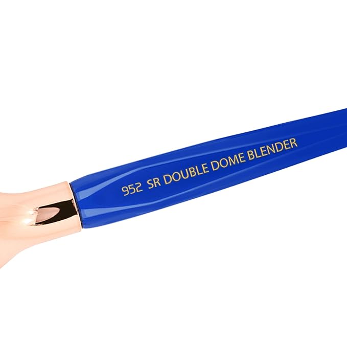 Bdellium Tools Professional Makeup Brush - Golden Triangle 952 Small Rounded Double Dome Blender - With All Vegan and Soft Synthetic Fibers, For Application & Blending (Blue, 1pc)