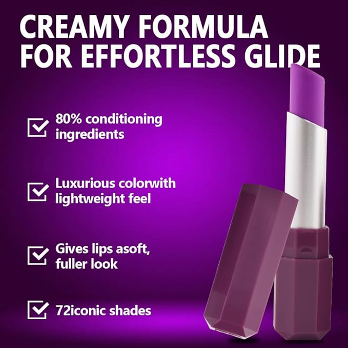 Purple Matte Lipsticks Lip Stain for Women - Pigmented Lip Crayon & Face Paint Stick for Everyday Halloween Birthday Party Wear, Younger-Looking Lip Makeup, Lápiz labial morado para mujer 13