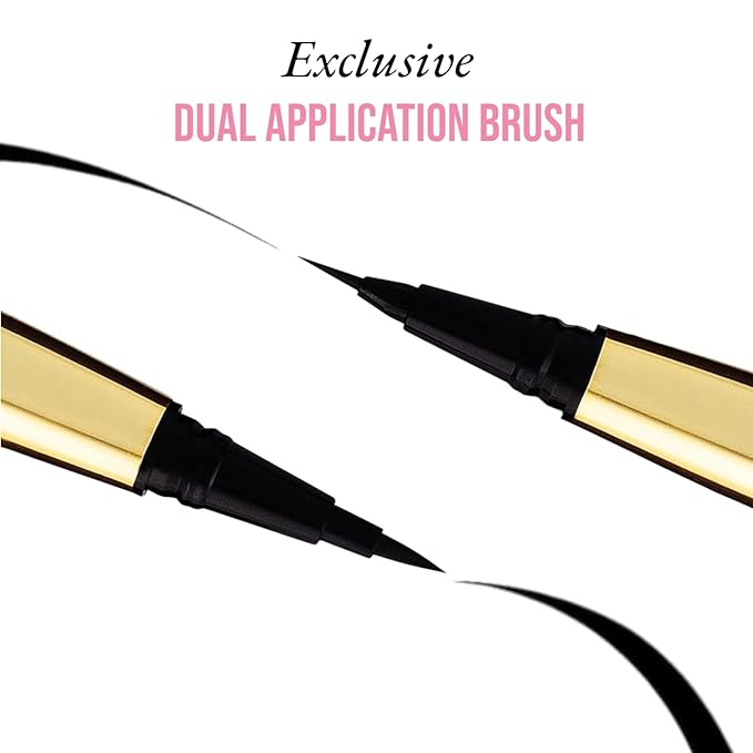 Rouge & Rogue Waterproof Liquid Eyeliner – Ultra-Black, Smudge-Proof, Long-Lasting, Vegan, Cruelty-Free, Precision Brush Tip for Winged Liner & Cat Eye