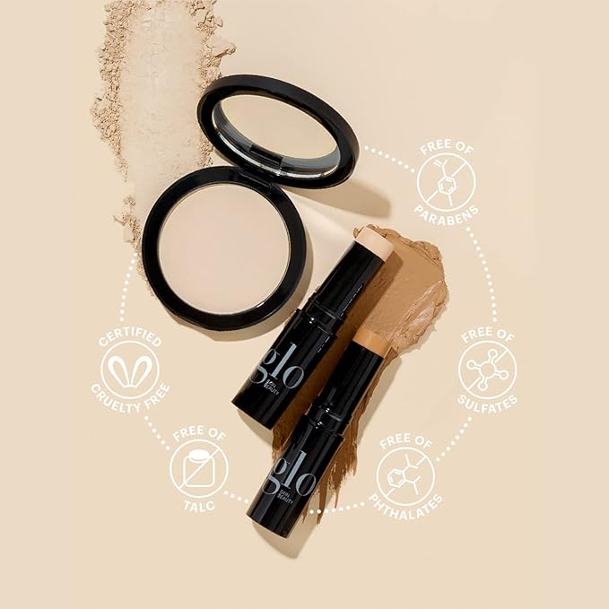 Glo Skin Beauty Pressed Base Powder Foundation Makeup (Chestnut Medium) - Flawless Coverage for a Radiant Natural, Second-Skin Finish