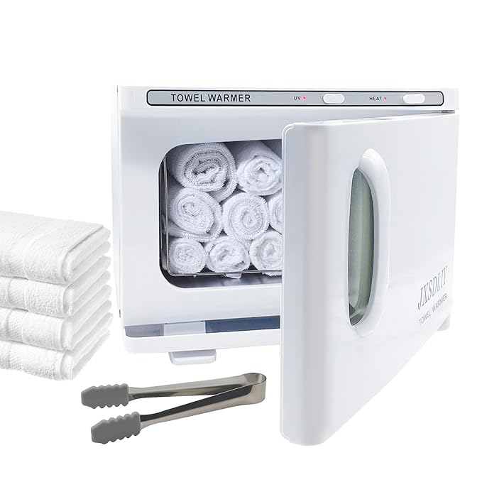 Hot Towel Warmer for Salon Beauty Bathroom Hot Towel Cabinet 2-in-1 Personal 8L Small Capacity owel Warmers Spa, Upgrade Fast Heating Towel Heater Towel Steamer (8L, White)…