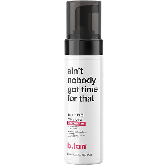 B.TAN Pre-Shower Self Tanner Mousse, 9 min, 1 Hour, Vegan, Cruelty Free, 6.7 Fl Oz