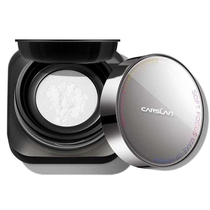CARSLAN 1.0 Soft Focus Loose Setting Powder, Waterproof, Matte, Oil Control, Shine Free, Talc-Free Face Powder Makeup, 24H Longwear Finishing Powder, 02 Translucent For Oily