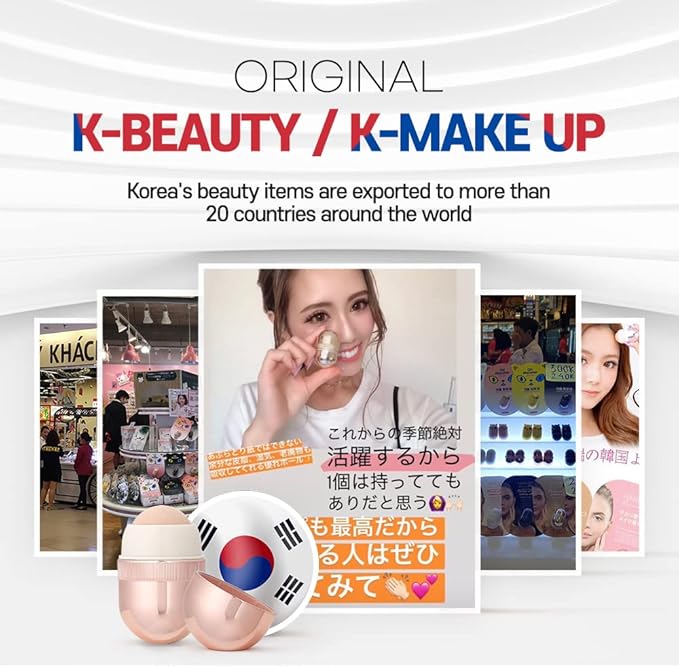 Korean Beauty Oil-Absorbing Volcanic Face Roller, Portable and Reusable Skincare Tool for Oily Skin, Shine Control, Oil Absorber tool for Face (Gold)