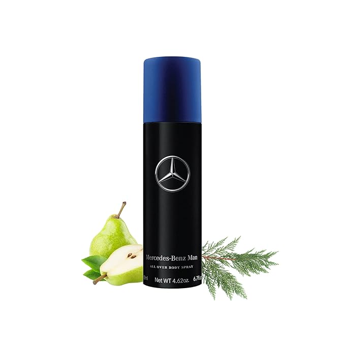 Mercedes-Benz Man - Body Spray for Men - Woody Fruity Fragrance with Ambrette and Cedar - Long-Lasting Mens Body Spray - All Over Freshness - 6.7 oz
