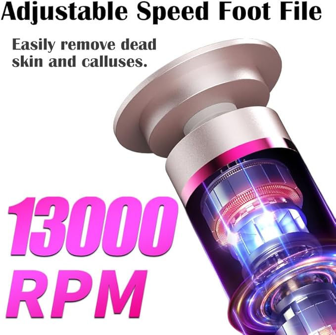Ideal Swan 2 in 1 Electric Feet Callus Remover, 9 Adjustable Speed Foot File with Sandpaper Discs & Grinding Heads, Electric Foot Callus Remover Cutin Dead Skin calluses for Men Women(Pink)