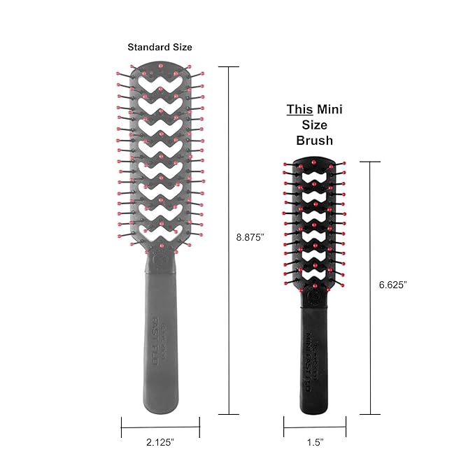 Cricket Static Free Mini Fast Flo Vent Hair Brush - Curling, Blow Drying, Detangling and Styling Wet or Dry Hair, Ideal for Travel, 1.5", Suitable for All Hair Types