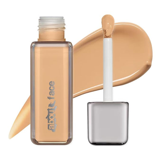 about-face THE PERFORMER Skin-Focused Foundation LM2Peach – Medium Coverage, Long-Wear, Breathable & Buildable Base – Clean, Vegan, Hydrating Formula with Blue Agave & Chlorella – 1.08oz