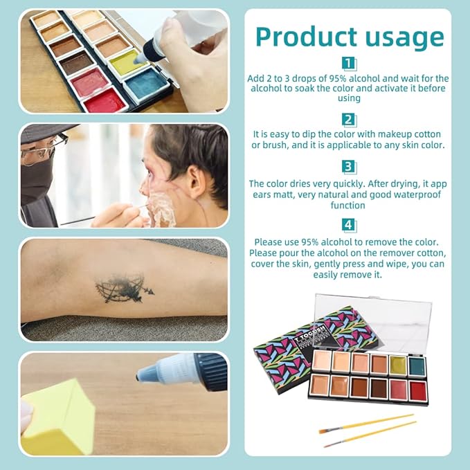 Alcohol Activated Makeup Palette for FX Makeup