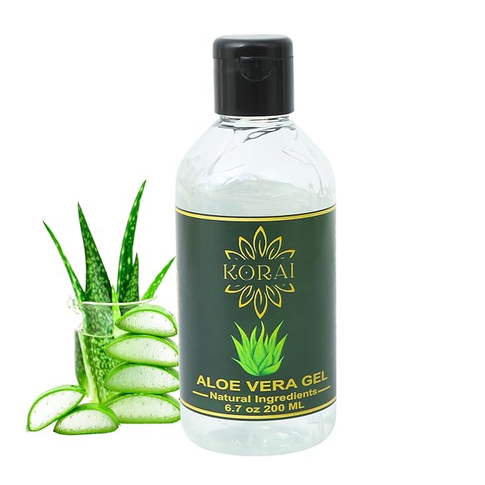 KORAI Aloe Vera Gel from freshly cut 100% Pure Aloe Vera Gel-Natural Ingredients-Vegan, Unscented - For Face, Skin, Hair, Sunburn relief