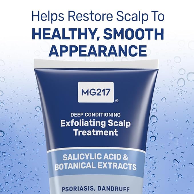MG217 Deep Conditioning Salicylic Acid Scalp Treatment for Psoriasis, Exfoliates, Heals, Moisturizes, Hyaluronic Acid, Natural Oils, Plant Extracts, Sulfate free, Paraben Free, Fragrance Free, 6 floz