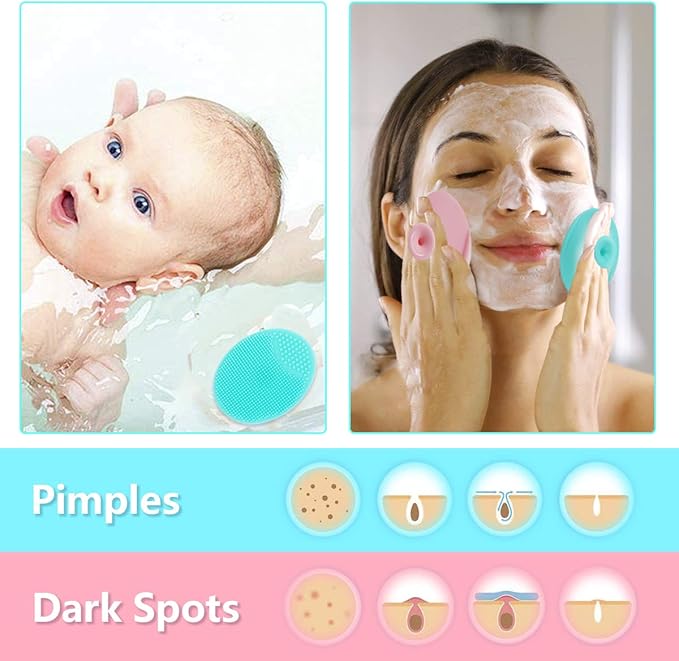 5PCS Silicone Scrubber Set, Lip & Face Cleansing Brush and 2PCS Exfoliating Face Brush for Men & Women