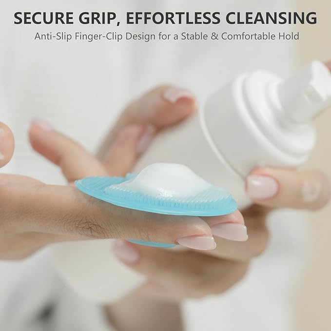 Face Scrubber 4 Pack, BEAUTAIL Silicone Manual Facial Cleansing Brush for Men Women, Gentle Face Scrubber Exfoliator, Skin Care Exfoliating Face Brush, Black+Green+Pink+Darkblue