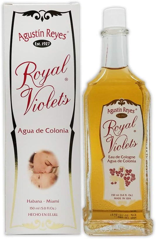 Royal Violets By Agustin Reyes 5 Oz Agua De Colonia Eau De Cologne Glass Bottle