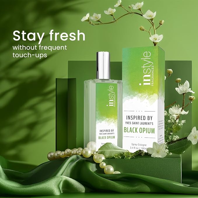 Instyle Fragrances, Inspired by Yves Saint Laurent's Black Opium, Women’s Eau de Toilette, CLEAN, Vegan, Paraben-Free, Never Tested on Animals, 3.4 Fluid Ounces