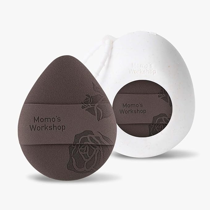 Rose Tatami Makeup Sponge Set,Double-Sided Egg Shape Rubycell for Liquid Foundations, Non-Absorbent & Fast Blending,Soft, Fluffy & Bouncy, 2 Beauty Puffs &Storage Case
