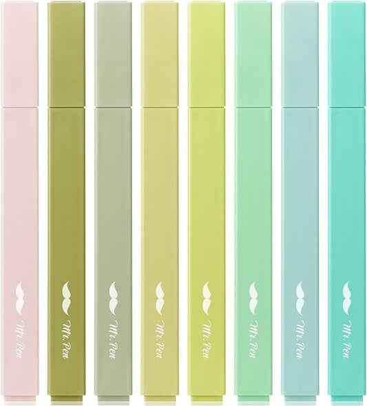 Mr. Pen- Aesthetic Highlighters, 8 Pack, Chisel Tip, Shades of Green, Cute Highlighters Assorted Colors, Back to School Supplies