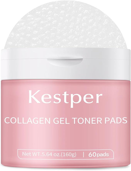 Collagen Gel Toner Pad for Face - Skin Firming,Improvin Elasticity,Pore Minimizer,Soothing Hydration, Gentle Exfoliating Face Pads,60 Pads