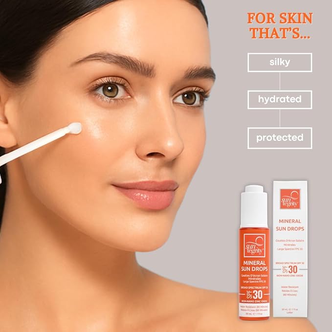 Suntegrity Mineral Sun Drops SPF 30 | Broad Spectrum Zinc Oxide Sunscreen for Face | Vegan, Reef-Safe, Non-Greasy Daily Sun Protection | Fragrance-Free, Lightweight Formula