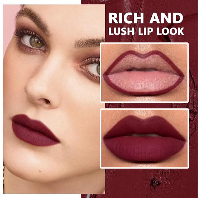 6-Color Velvet Matte Lipstick Pencils Pack for Lips Makeup, Ultra Smooth Creamy Hydrating, Long-Lasting High lmpact Color Soft Finish, Moisturized Lips (6Pcs Matte Lip pencils Set-C, Pack of 1)