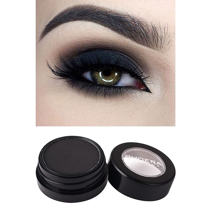 MEICOLY Black Single Eyeshadow for Elphaba Makeup,Pressed Powder Matte Eye shadow,Ash Eye Black Special Effects Powder,Opaque Vegan Cruelty Free Eyeshadow for Halloween Goth Gothic Skull Makeup