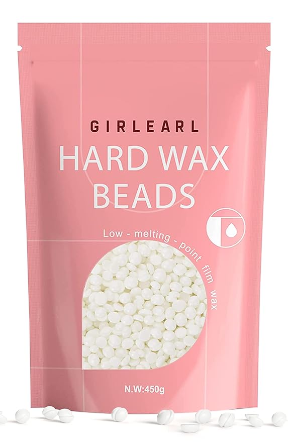 1lb Wax Beads for Hair Removal - Unscented Hard Wax Beads Refill for Professional Full Body Waxing - Ideal for Facial, Brazilian Bikini, Legs, and Underarms at Home for Women and Men (White)