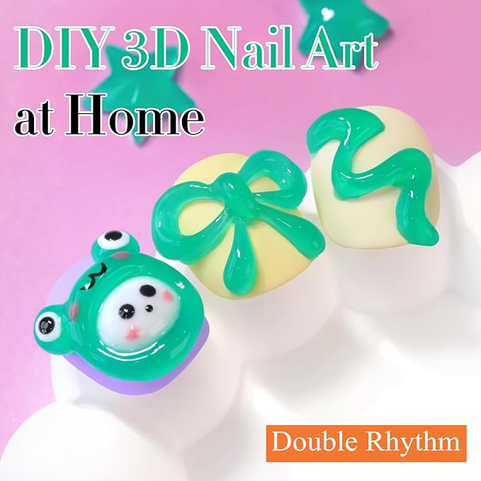 Double Rhythm 0.5 Oz 3D Nail Gel Art Sculpting No Wipe for Designs DIY Nail Art for Drawing, Molding,and Decoration (3D Sculpting Gel Green)